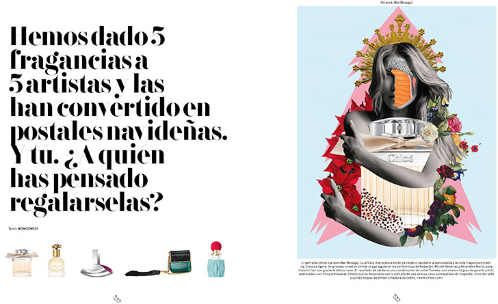 5 Fragancias, 5 Artistas, 5 Collages Navideños