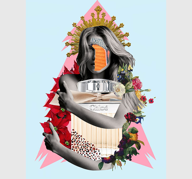 5 Fragancias, 5 Artistas, 5 Collages Navideños