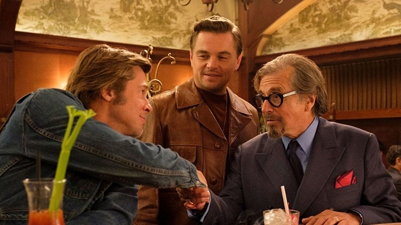 Érase una vez en... Hollywood. De izquierda a derecha, Brad Pitt, Leonardo DiCaprio y Al Pacino.