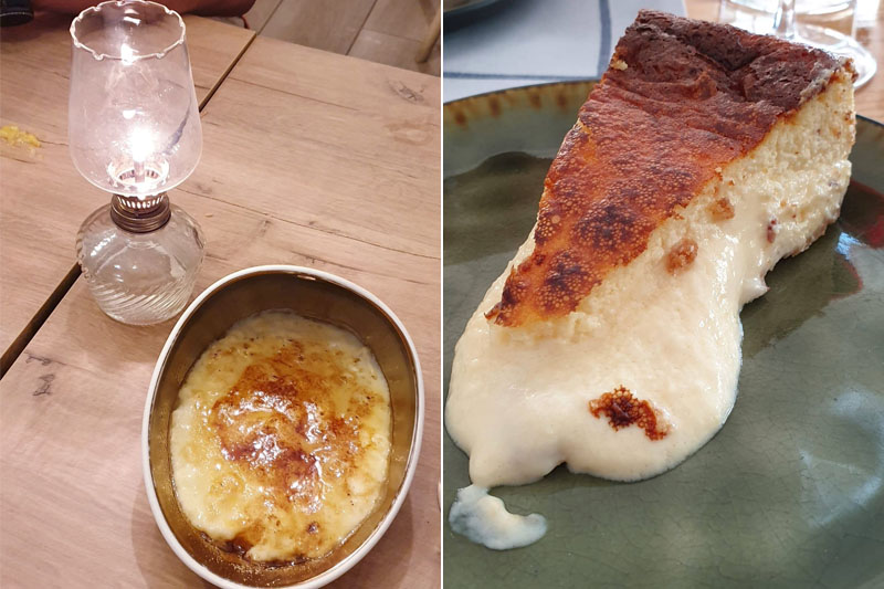 Restaurante Quinqué: arroz con leche y tarta de queso
