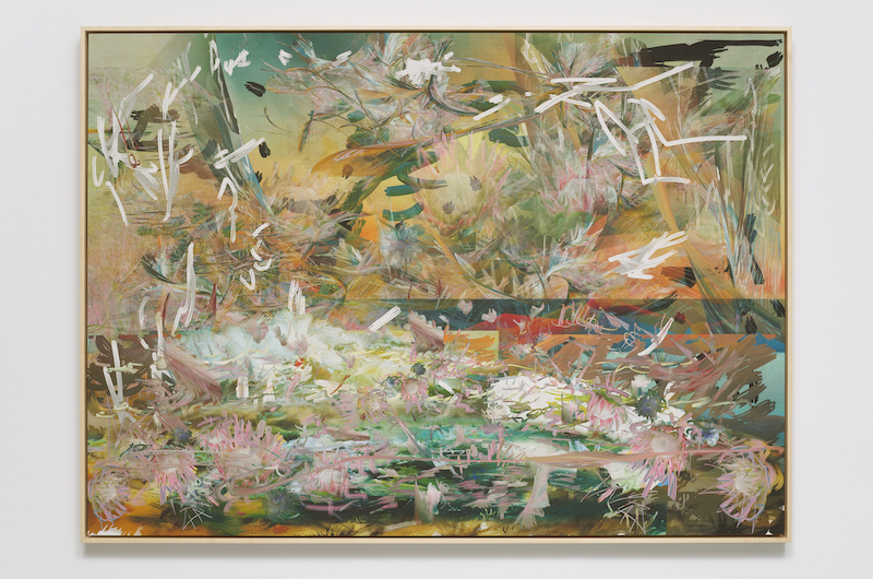 Petra Cortright, pintura casi abstracta manchas que parecen flores