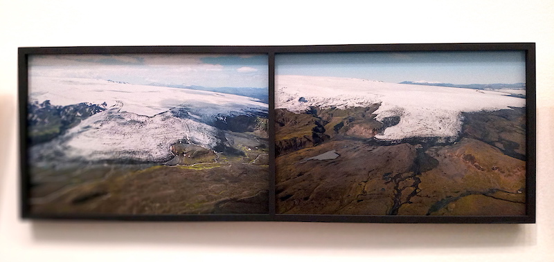Olafur Eliasson - par de fotos de glaciares realizadas en 1999 y en 2019, veinte años despues