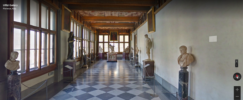 Museos Virtuales- Vista Galeria Uffizi Florencia