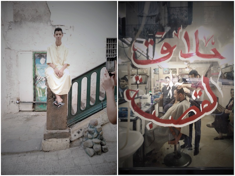 Ro caminal foto de un muchacho argelino joven y una peluquería de caballeros en Argel, en Argelia