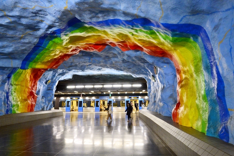 El metro de Estocolmo, un museo de arte subterráneo