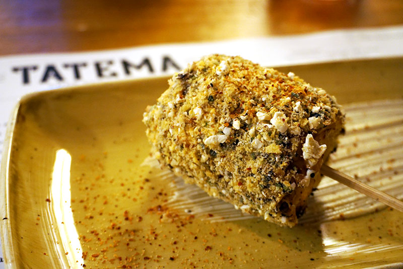 Restaurante Tatema: mazorca tatemada con polvo de palomitas