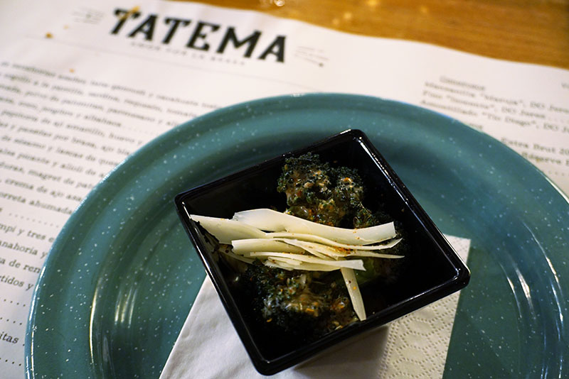 Restaurante Tatema: el brócoli con parmesano