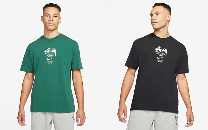 nike x stüssy 2021 colaboracion camisetas gorros plumas