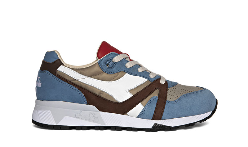 Diadora Heritage Sneakers Unisex, Modello Da Tennis In Tessuto E Camoscio, Colori Blu, Arancione E Bianco, Suola In Gomma Alta 5 Cm, 501176331