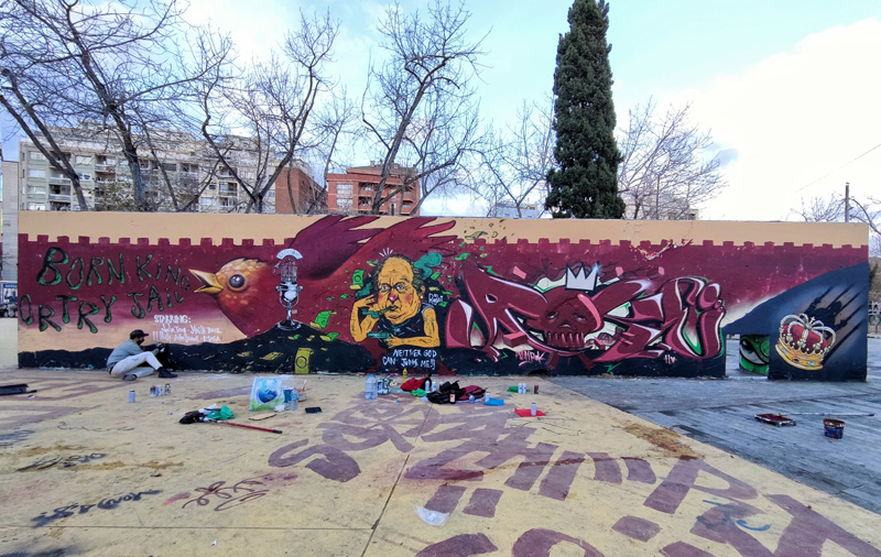 Pablo Hasel - graffiti contra la encarcelación de Pablo Hasel
