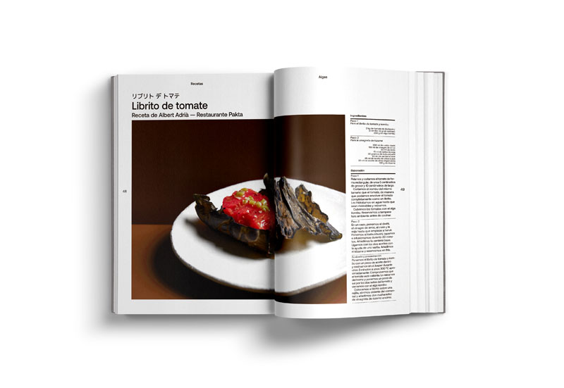 Libro,La despensa japonesa: doble página con una receta de librito de tomate