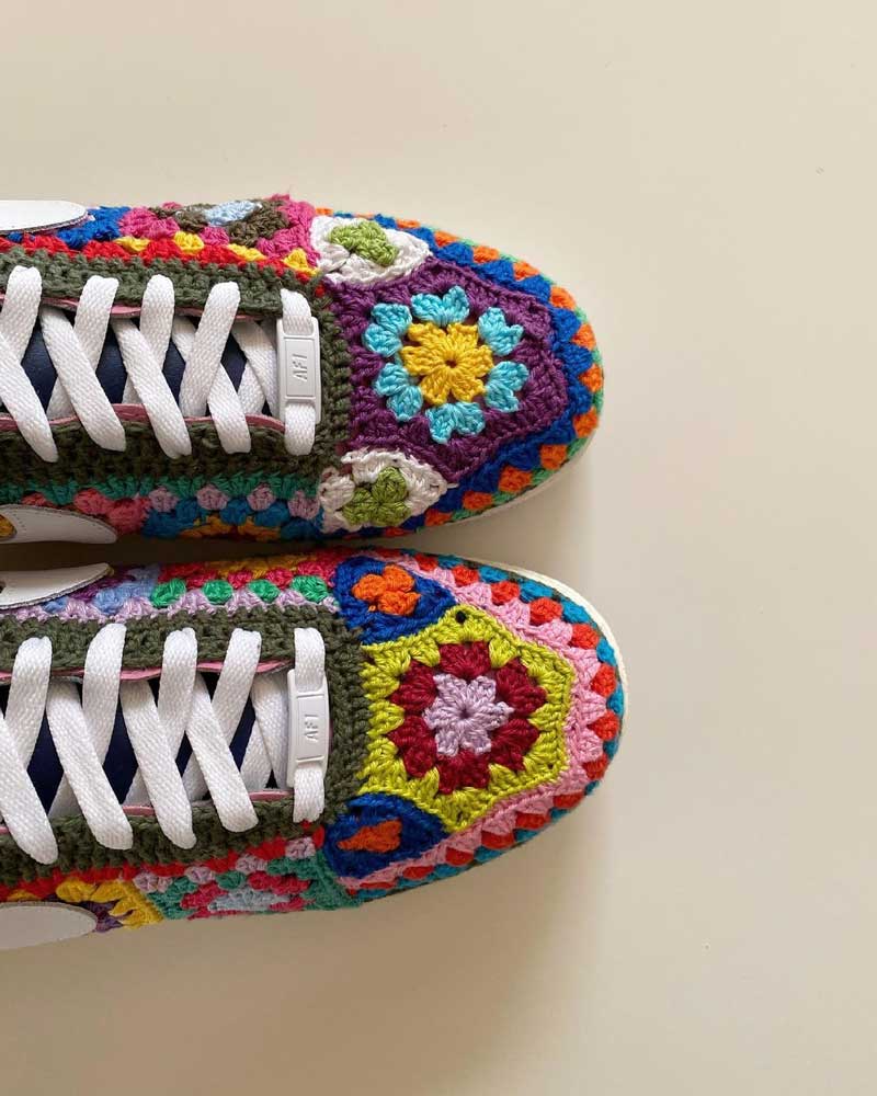 zapatillas ganchillo air force 1 crochet granny square nike