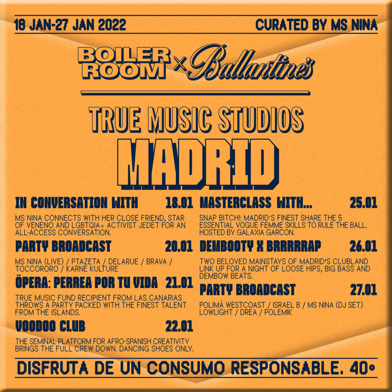 10 de True Music en Madrid con Ballantine's y Boiler Room