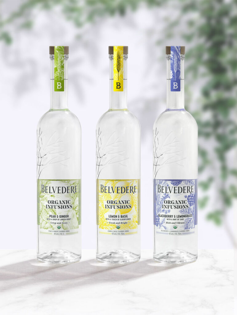 Belvedere Organic Infusions vodka hecho con la naturaleza