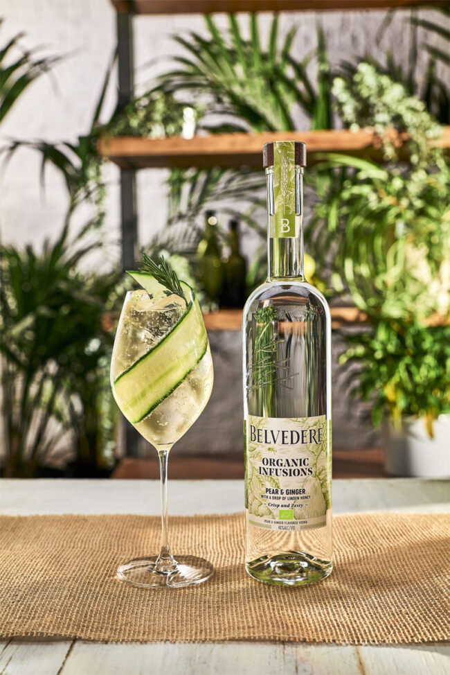 Belvedere Organic Infusions vodka hecho con la naturaleza