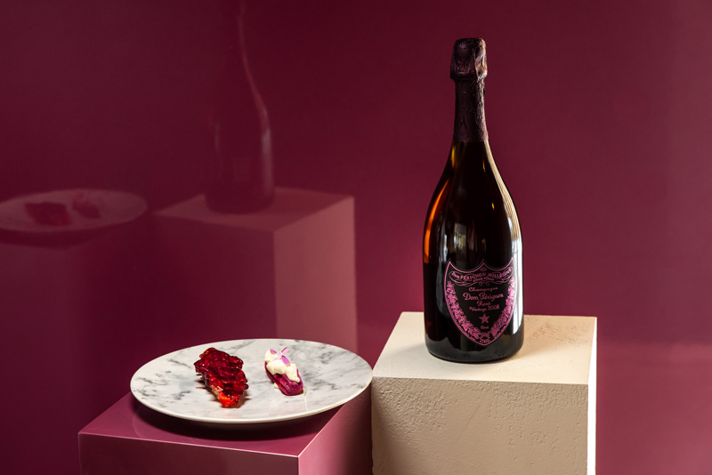 Comer con champán Dom Pérignon Rose Vintage