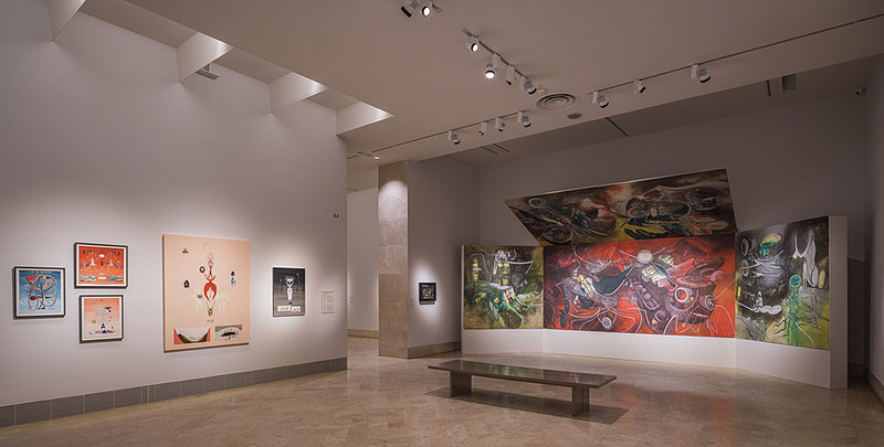 Vista de la exposición Encuentros: obras de la Colección TBA21, Museo Nacional Thyssen-Bornemisza, Madrid, Spain