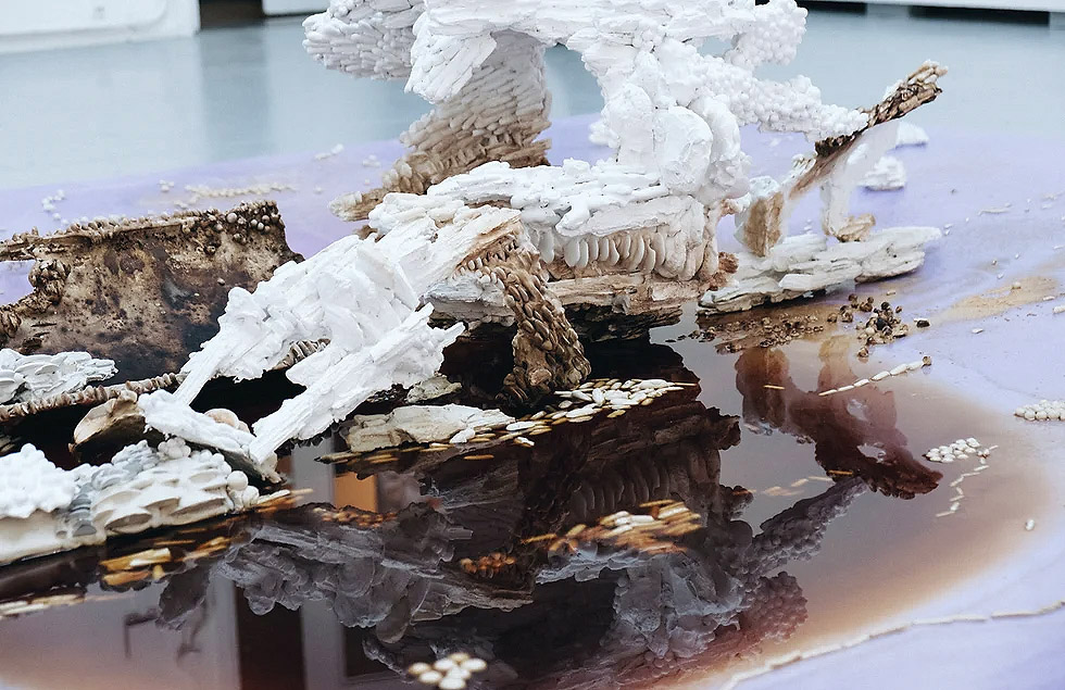 Arte y caos climatico- imagen de rocas generada en 3D