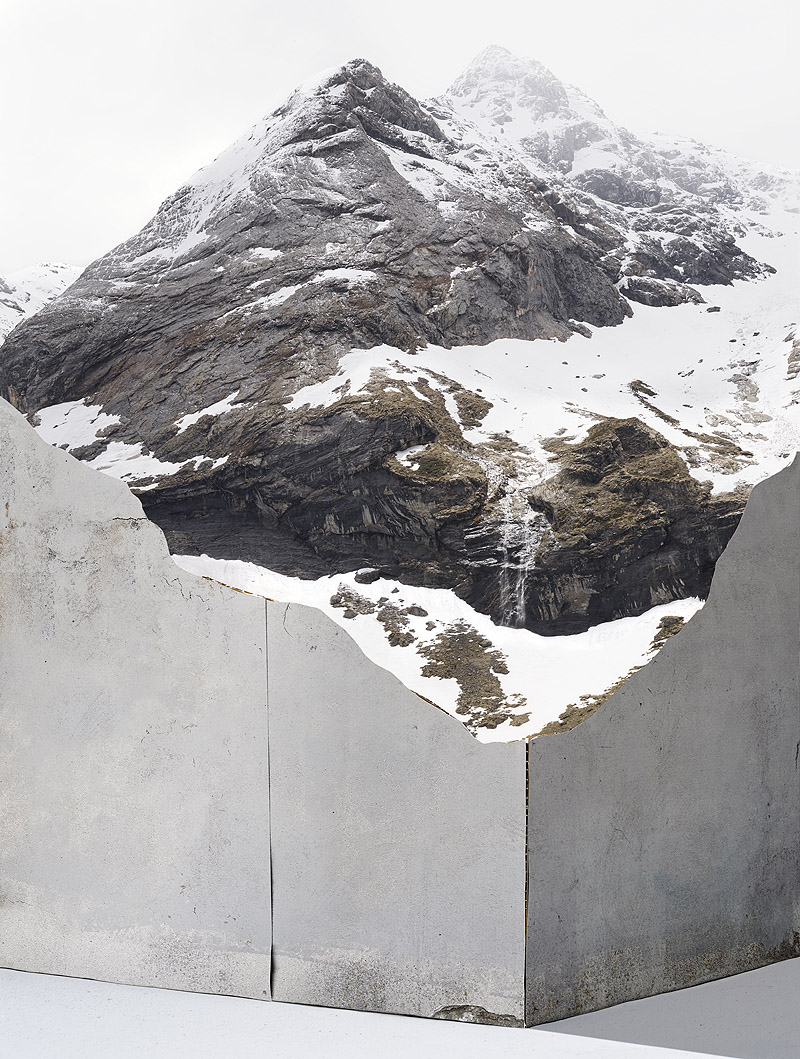 Arte y caos climatico - foto de una montaña nevada