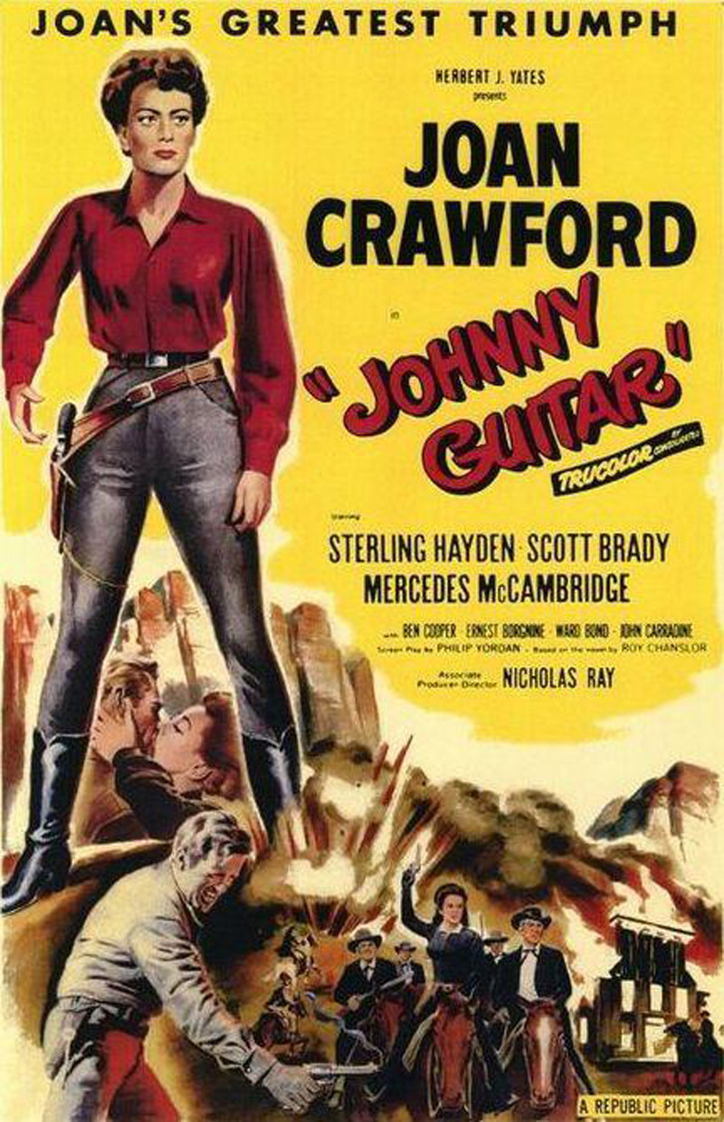 películas de acción protagonizadas por mujeres - cartel de la película Johnny Guitar