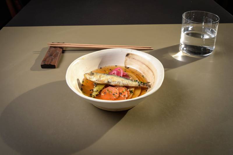 Restaurante Omakase: sardina preparada en escabeche