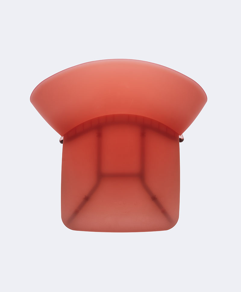 Silla Supra de Ondarreta: un modelo vista desde arriba con donde se aprecia el plástico translúcido