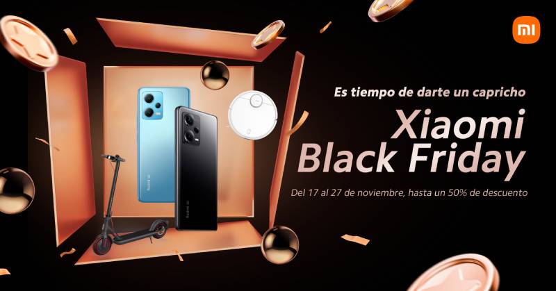 Xiaomi: cartel anunciando la campaña de Black Friday.