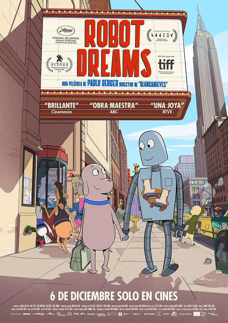 10 peliculas para ver en cines estas Navidades - cartel de la película "Robot dreams"