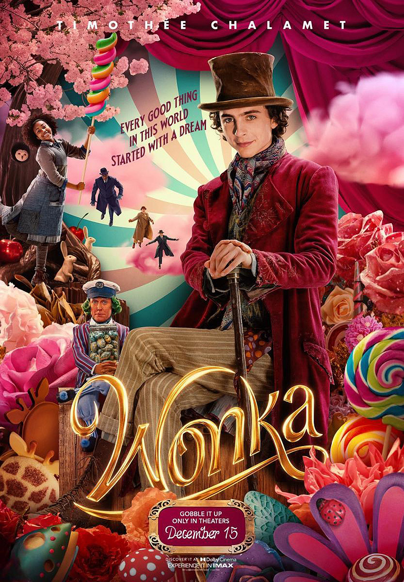10 peliculas para ver en cines estas Navidades - cartel de la película "Wonka"
