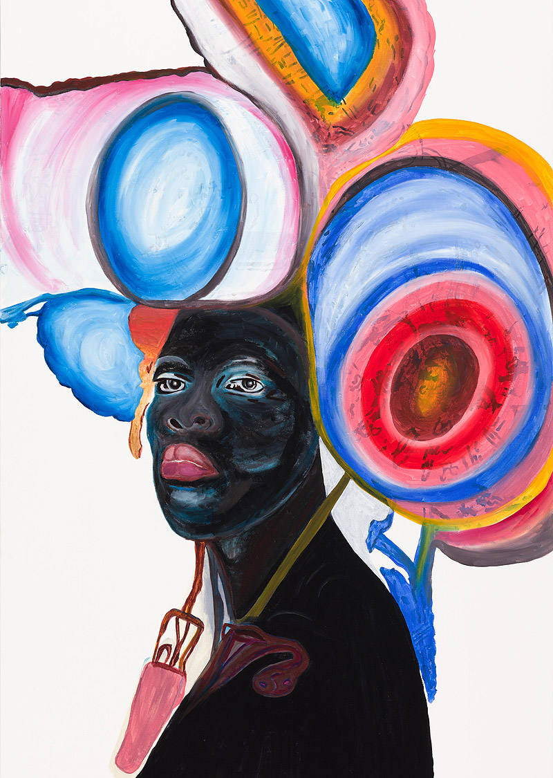 Zanele Muholi. Eye Me. Pintura de una mujer negra con un sombrero de colores.
