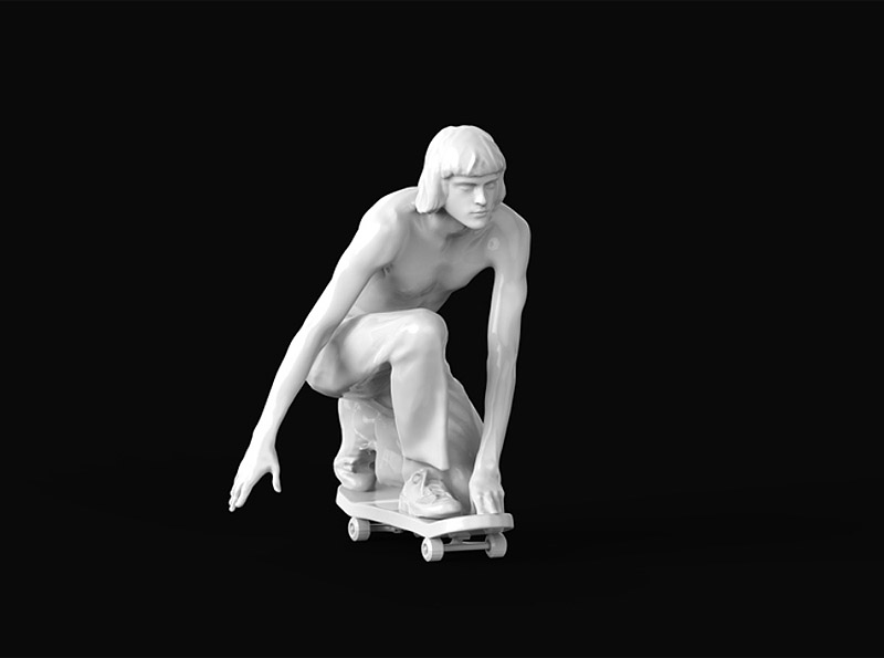Julia Beliaeva - escultura de porcelana de chico skater