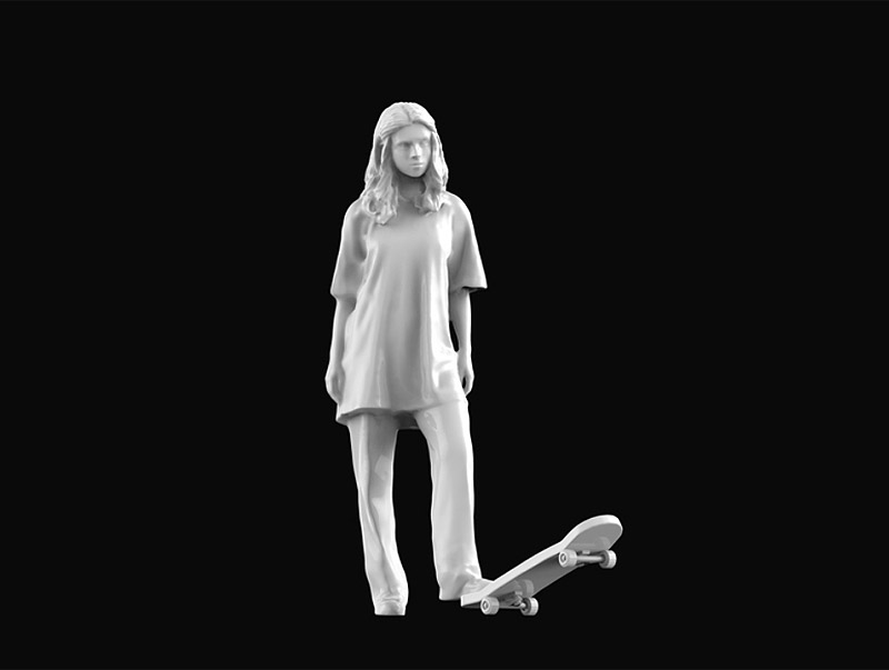 Julia Beliaeva - escultura de porcelana de chica skater