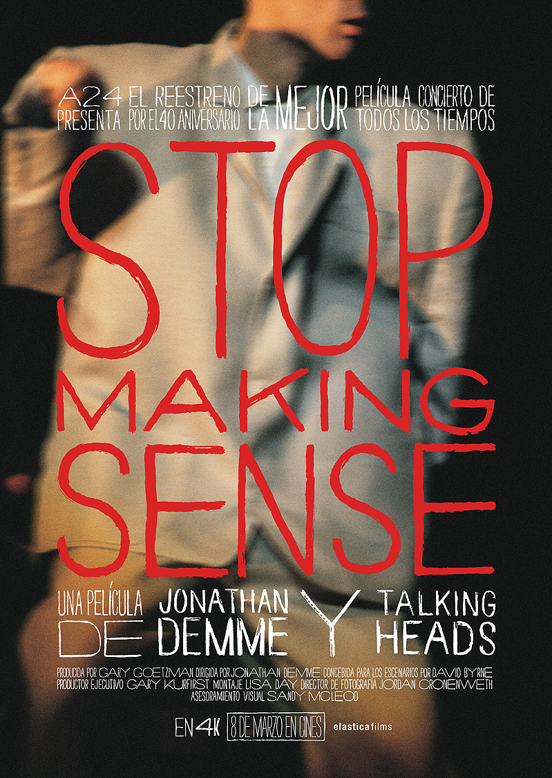 Stop Making Sense - cartel de la película del concierto llevado al cine por Jonathan Demme 
