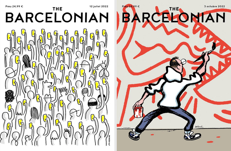 The Barcelonian _ ilustraciones de revista ficticia sobre Barcelona