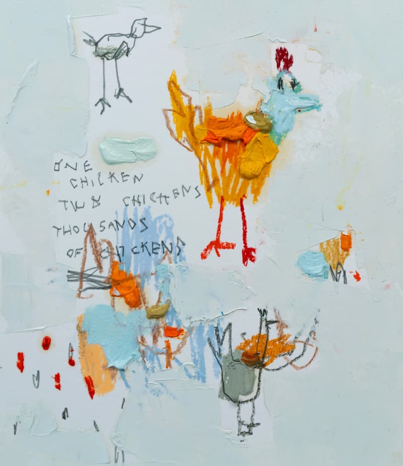 UVNT 2024-pintura de Ruben_Martin_De_Lucas, pollos en la Super_Bowl
