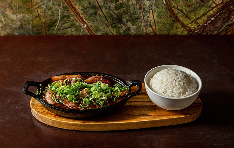 Restaurante Don Lay: berenjena en salsa con arroz