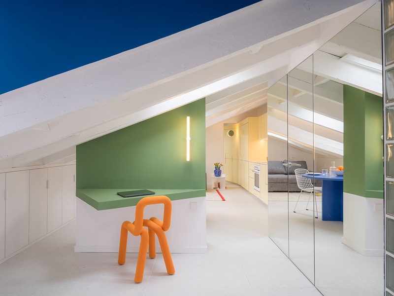 Gon architects - casa flix: espacio de trabajo con espejos