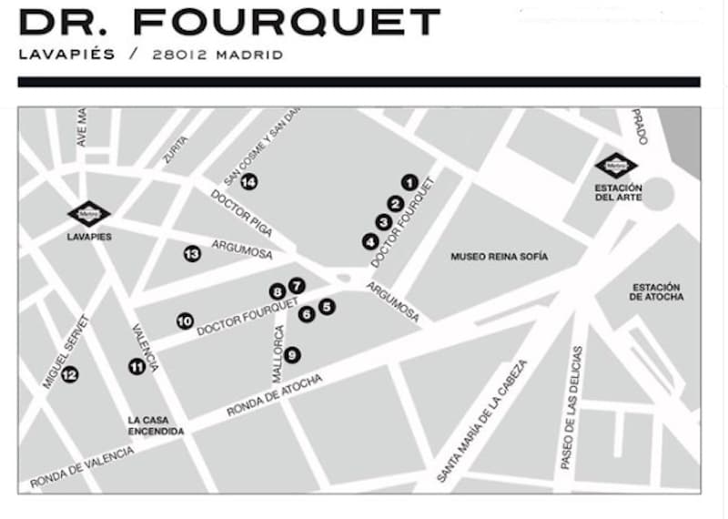 Semana del arte de Madrid 2024-plano de galerias de Dr. Fourquet