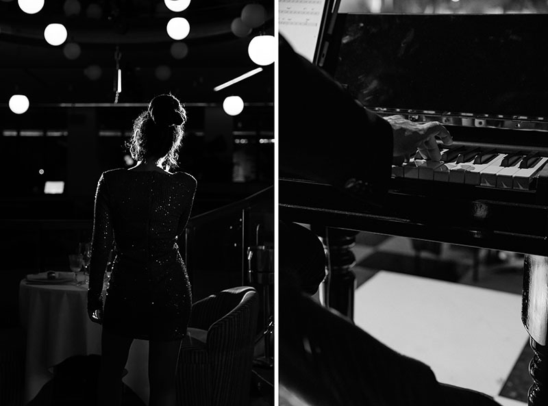Restaurante Pabblo en Madrid fotos en blanco y negro de una de las actuaciones musicales