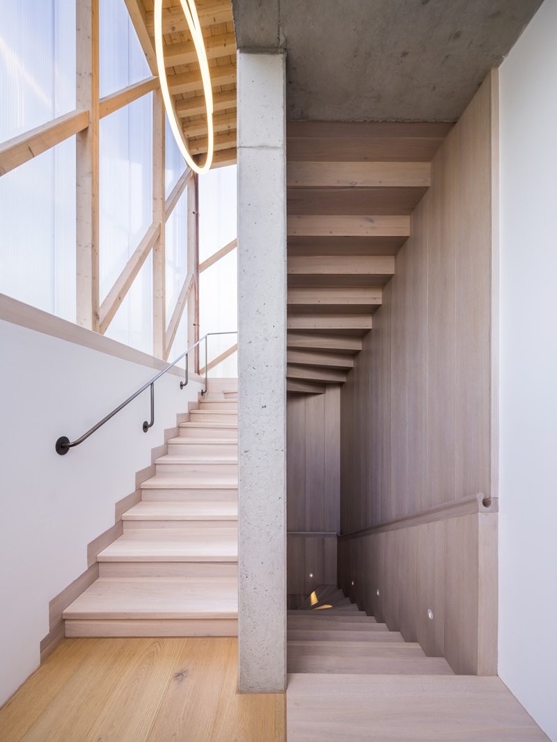 Aoc Architekti-The Green House: escalera detalle madera