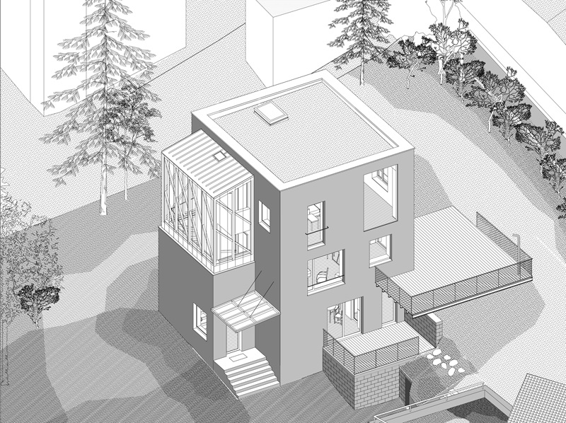Aoc Architekti-The Green House: axonométrica