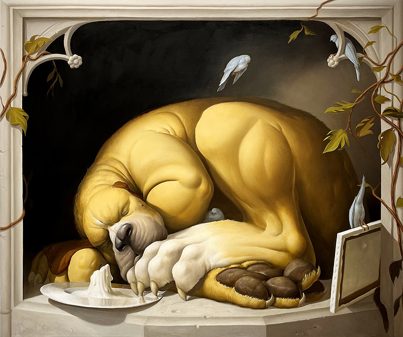 La Veta del sur - pintura de un perro durmiendo
