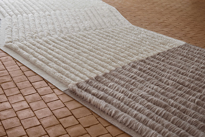 Alfombras Lines de GAN diseñada por Mayice: detalle de la lana natural