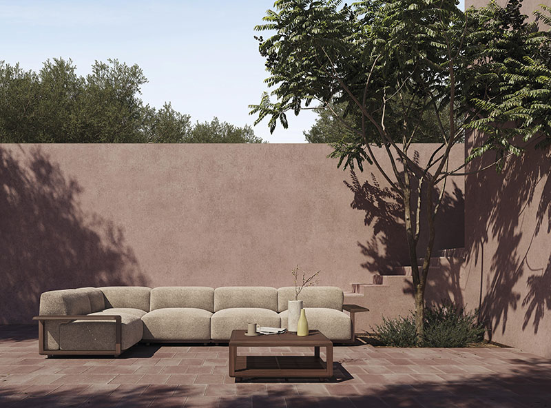 Andreu World novedades Milan Design Week 2024: mobiliario en el jardín de una casa mediterránea