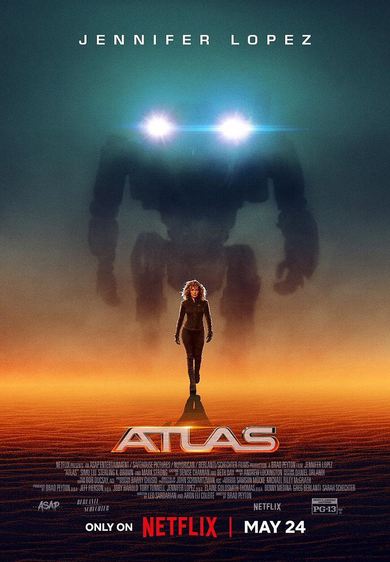 atlas - jennifer lopez - poster de la película de ciencia ficción