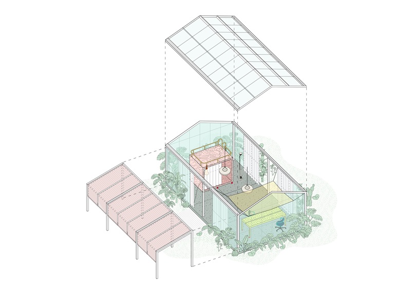 Kresta-Garden-House: axonométrica del diseño