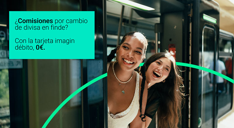 Chicas listas para viajar con su tarjeta imagin débito