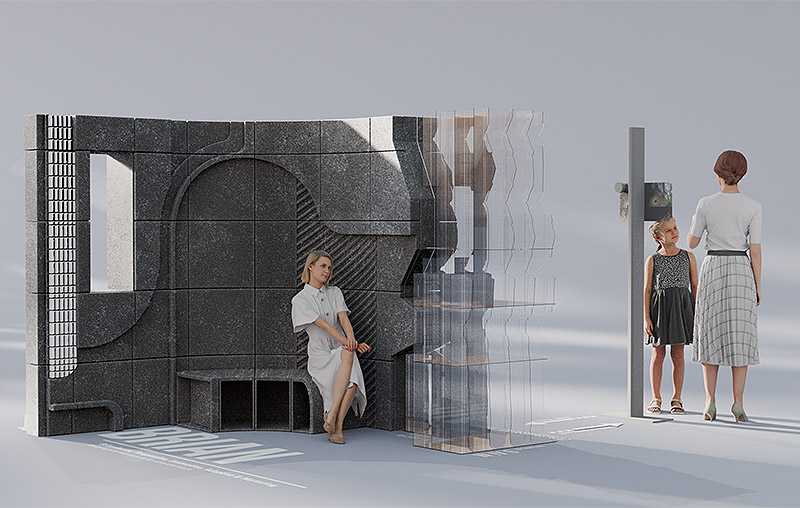 Imagen de una mujer sentada en una sala