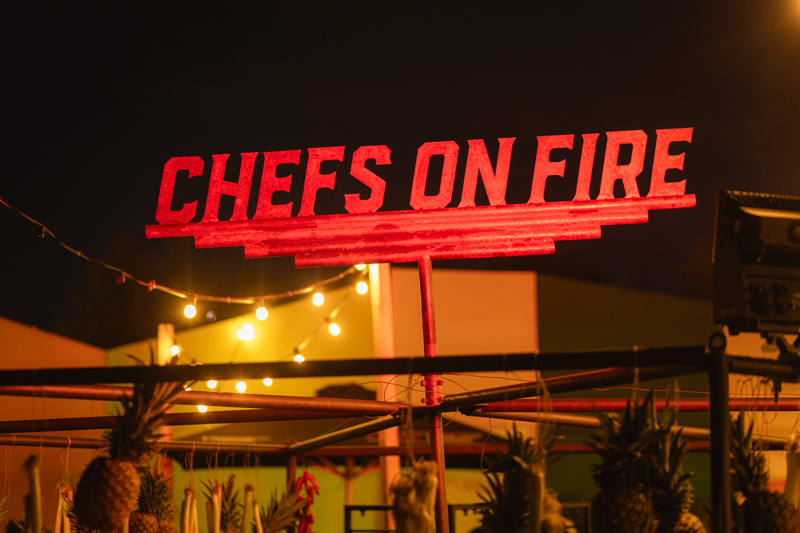 Letrero iluminado de Chefs on Fire 2025 en Madrid