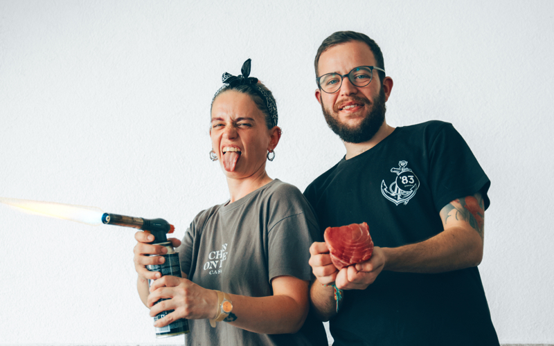 Catarina Nascimento y Diogo Sousa, participantes de Chefs on fire 2025 en Madrid